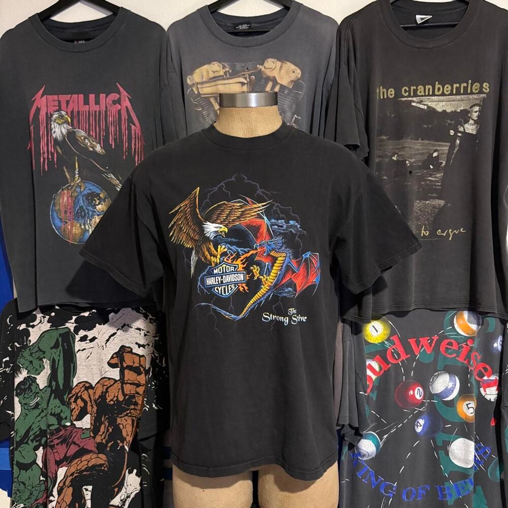 Vintage 1990s Harley Davidson Eagle dragon T-Shirt